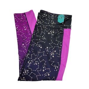 Lularoe Rise Athletic Leggings‎ Constellation Workout Womens Plus Size 3X Pink